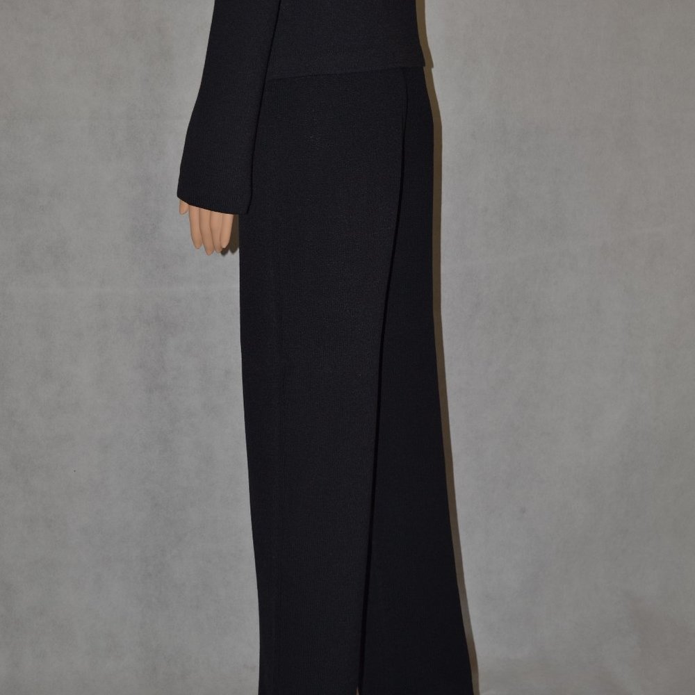 (FABULOUS) ST. JOHN COLLECTION BLACK FIVE BUTTON JACKET 4 & PANTS 2 Suit - Picture 9 of 12